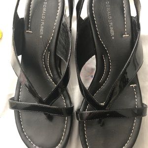 Donald J Pliner black wedge sandal size 9